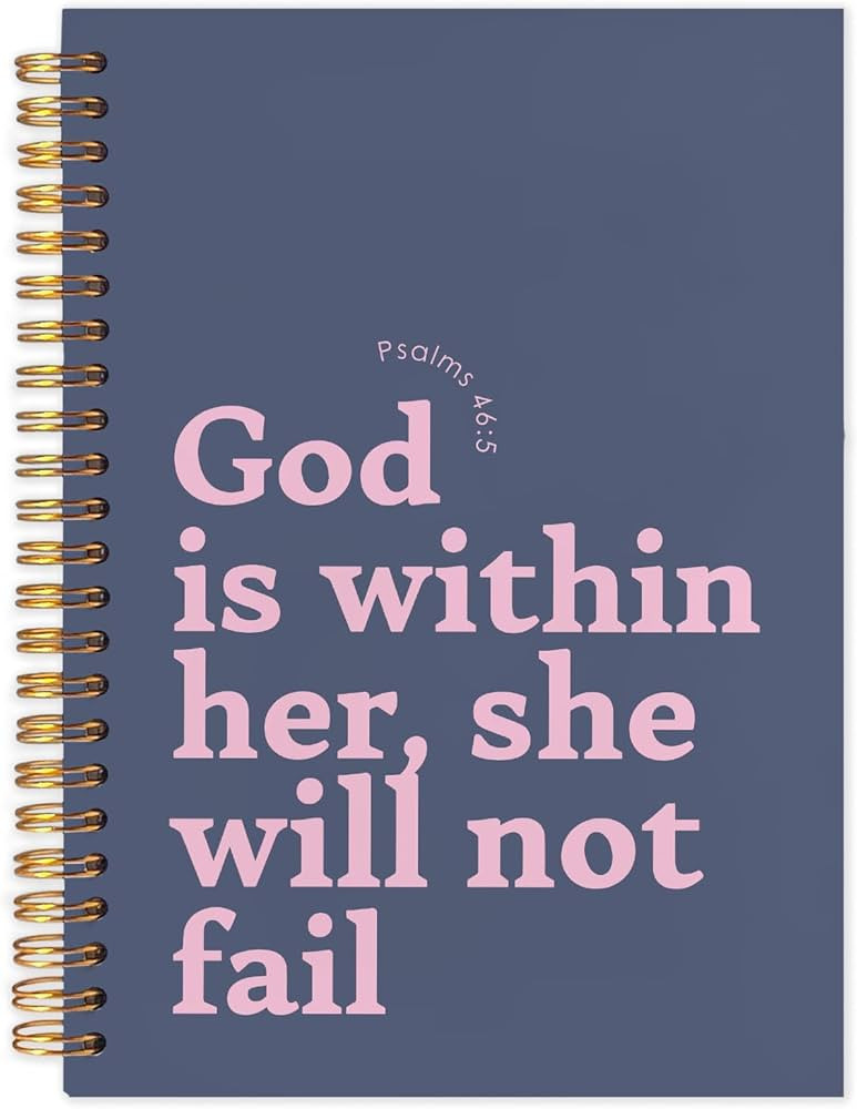 Inspirational Christian Spiral Journal Notebook 5.5x8.3in,God is Within Her She Will Not Fail,Psa... | Amazon (US)