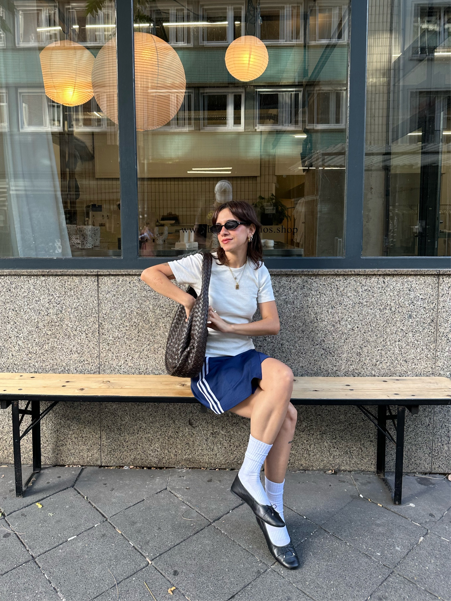 cute fit 💌 with these ballerinas + adidas skirt 