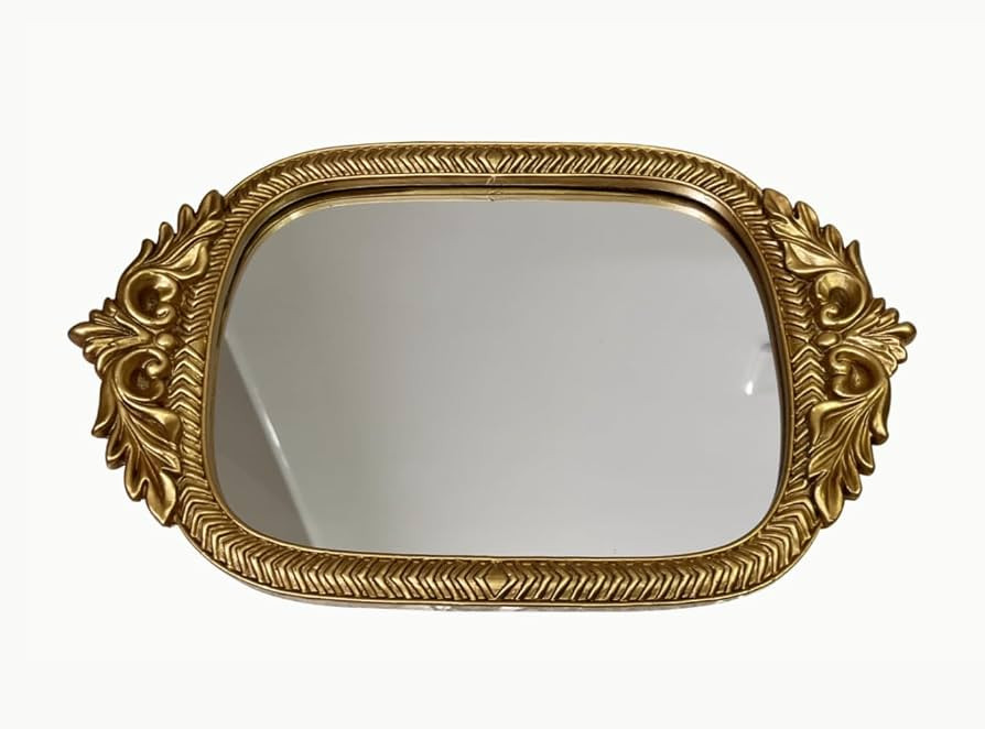 gold mirror tray| 12.5" x 8" | mirror trays for vanity Elegant Guest Card Holder & Versatile Home... | Amazon (US)