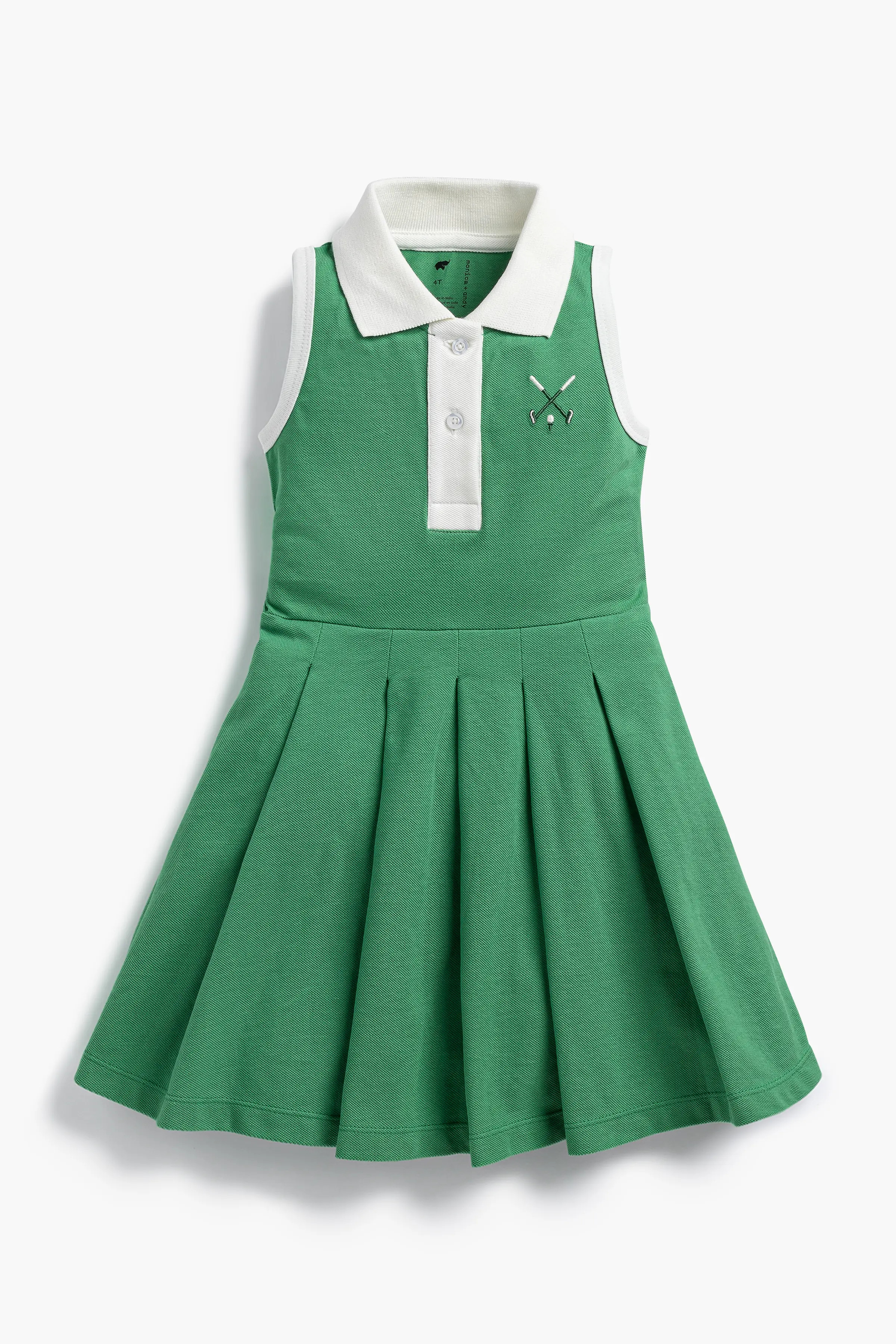 Pleated Tennis Dress In Golf Clubs On Green | Size: 12 | Girl - Monica + Andy | Monica + Andy