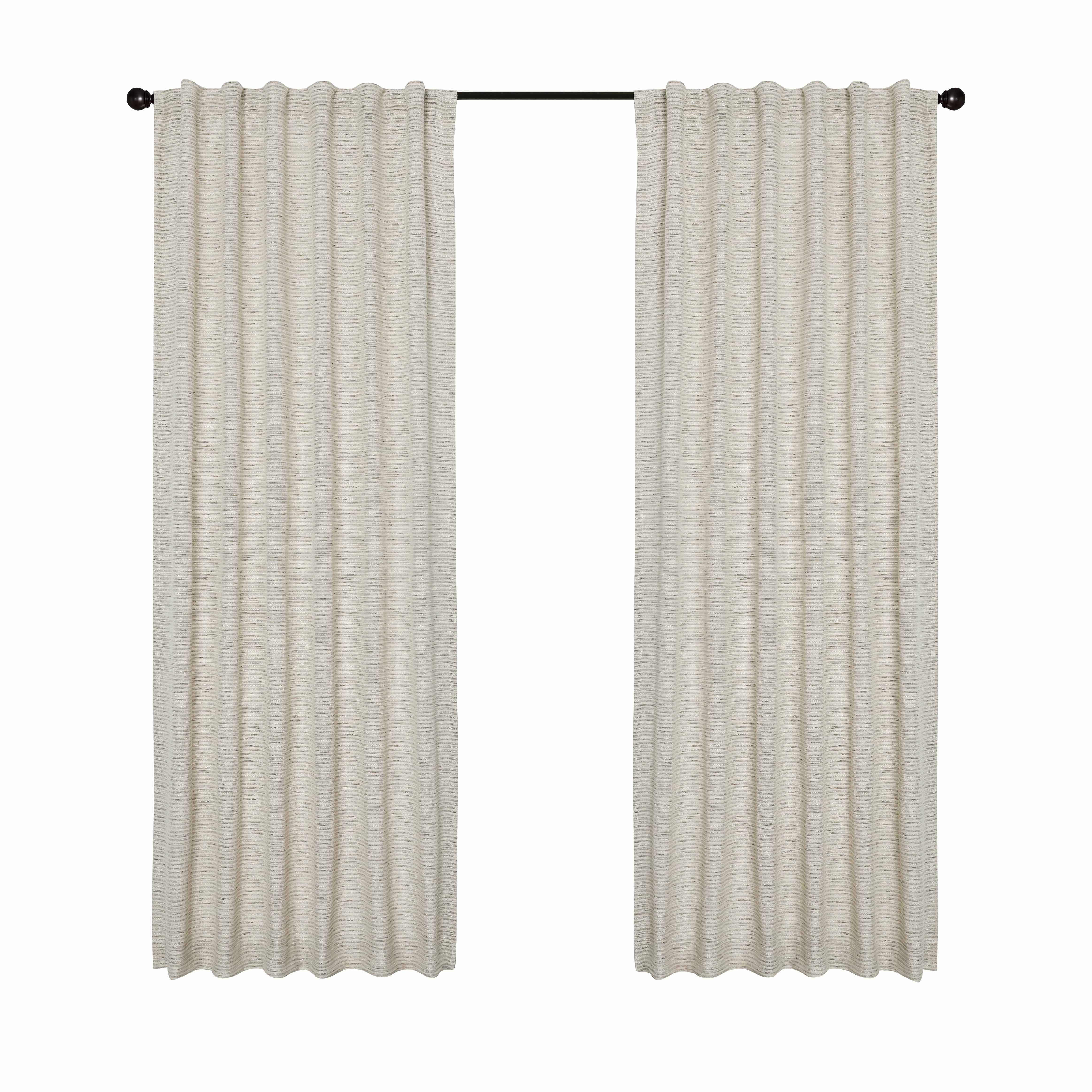 Better Homes & Gardens Textured Stripe Curtain (Single Curtain), 54x84, Taupe Splash - Walmart.co... | Walmart (US)