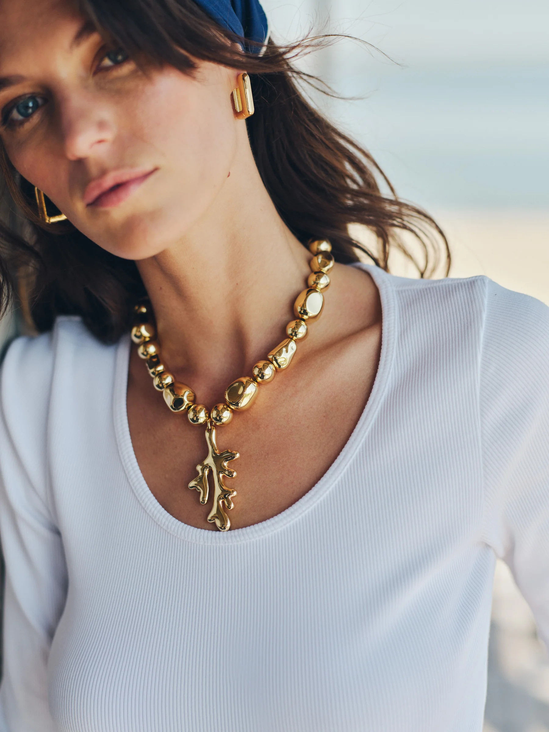 Gold Solid Coral Necklace | Women's Jewelry | J.McLaughlin | J.McLaughlin