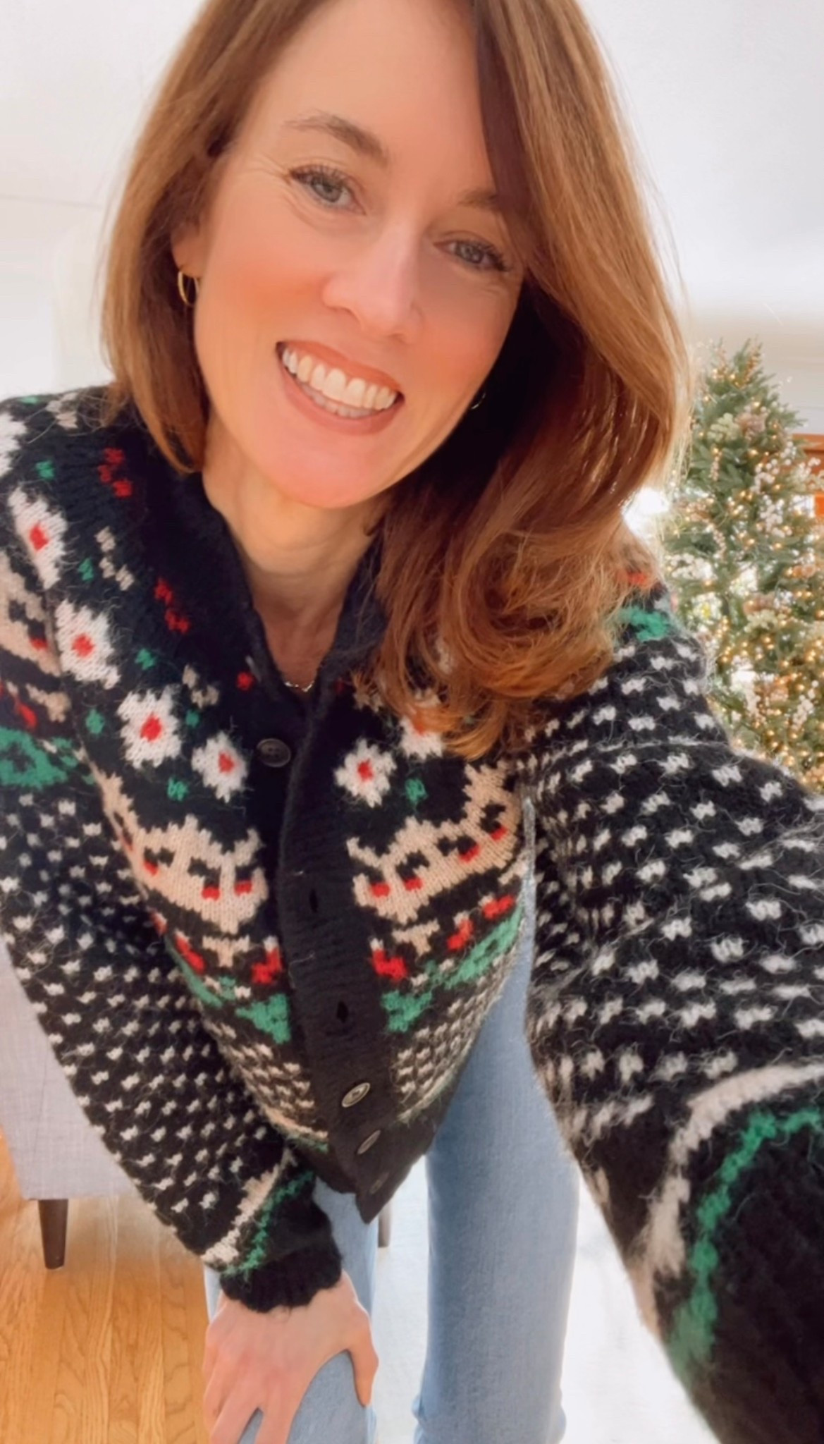 Looking for a Christmas sweater - this Target Fair Isle cardigan sweater is so cozy and warm #over40style #mydailystylefinds #myootd 

#LTKmomlife #LTKHoliday #LTKootd