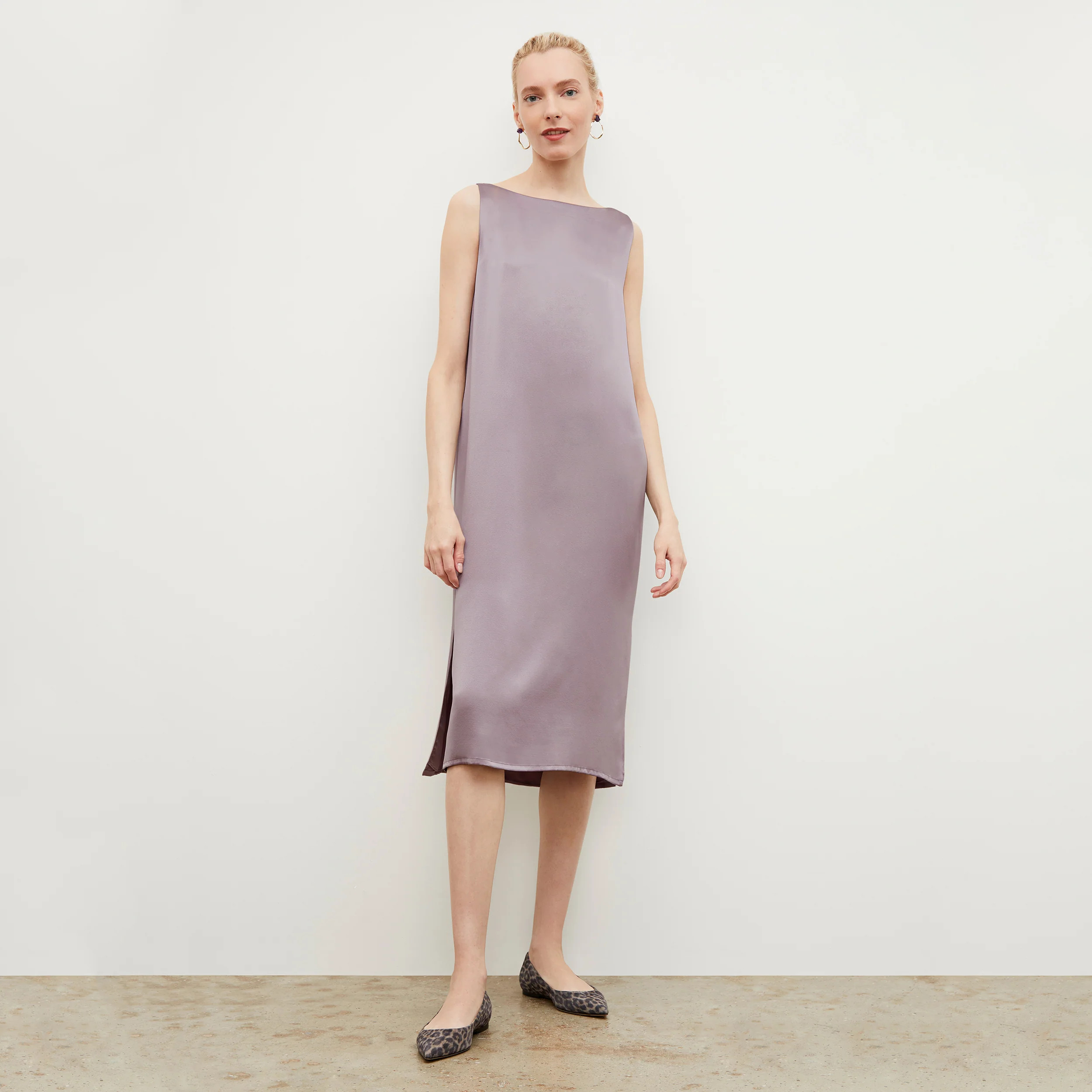 Bevin Dress - Washable Silk Charmeuse :: Wisteria | MM LaFleur
