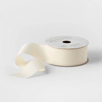 1.5" Grosgrain Fabric Ribbon Ivory 36ft - Wondershop™ | Target