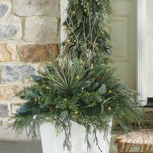 Farmhouse Christmas Cordless Urn Filler | Grandin Road | Grandin Road