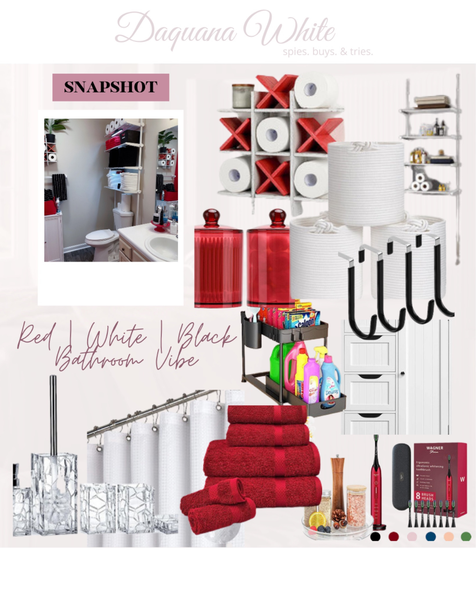 Red in a bathroom? I was unsure at first but it turned out amazing! 

#LTKhome #LTKFind #LTKunder50