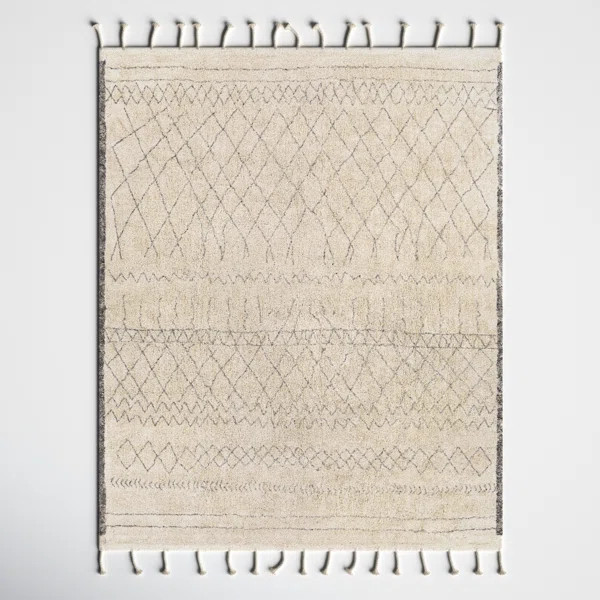 Clover Hand Loomed Cotton Gray/Cream Rug | Wayfair North America
