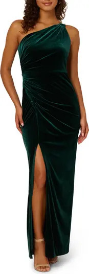 One-Shoulder Velvet Column Gown | Nordstrom