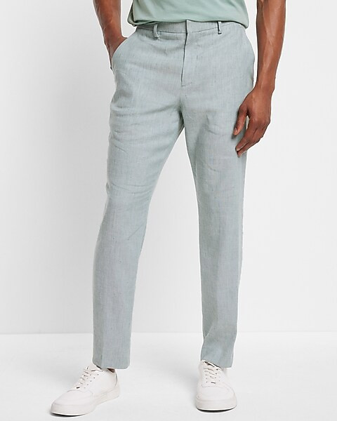 Slim Light Blue Linen Suit Pant | Express