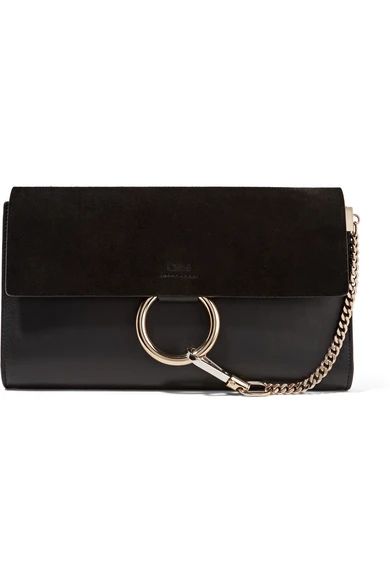 Faye leather and suede clutch | NET-A-PORTER (US)