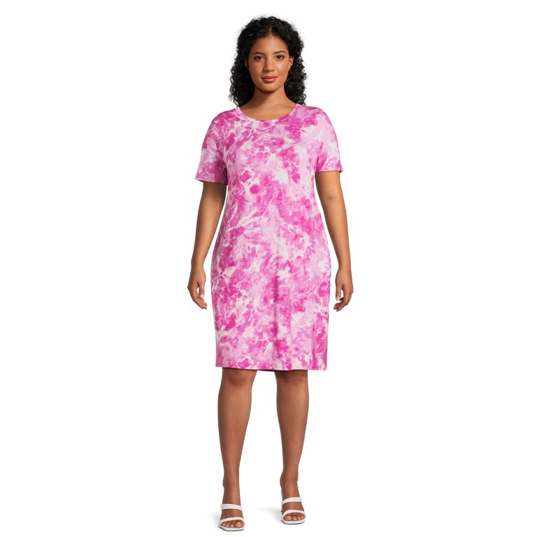 Terra & Sky Women’s Plus Size T-Shirt Dress with Short Sleeves | Walmart (US)