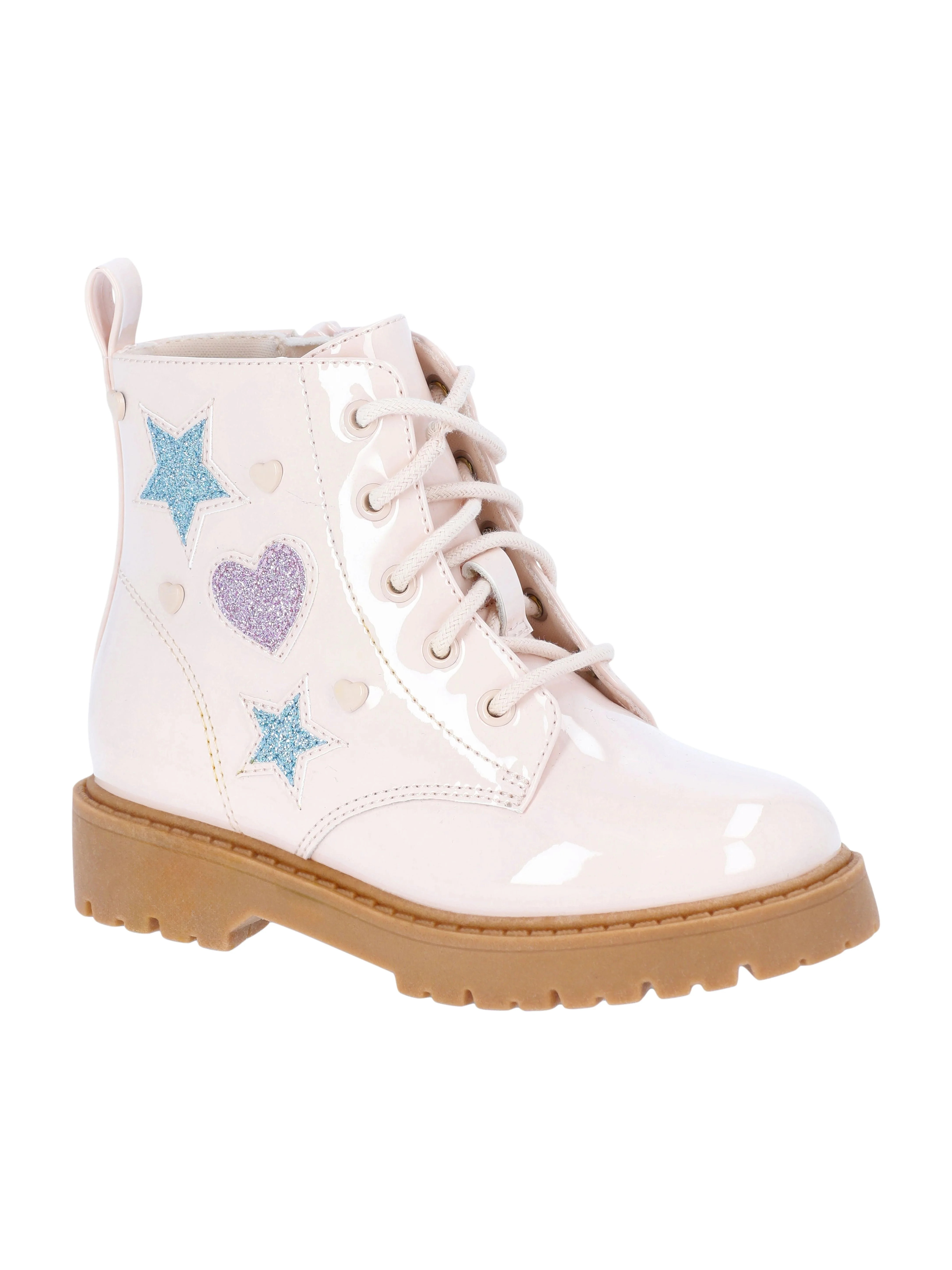 Wonder Nation Toddler Girls Combat Boots with Patches | Walmart (US)