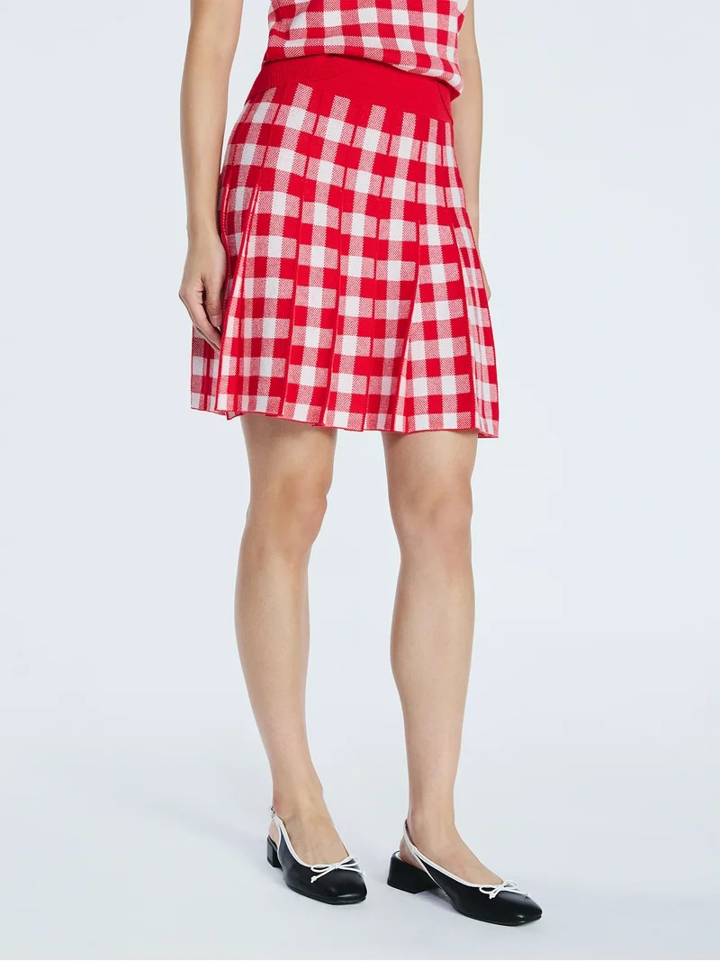 Free Assembly Women's Pleated Mini Sweater Skirt, Sizes XS-XXL | Walmart (US)