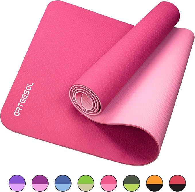 arteesol Yoga Mat, Eco-Friendly TPE Exercise Mats Non-Slip Pilates Mat with Carrying Strap for Yo... | Amazon (US)