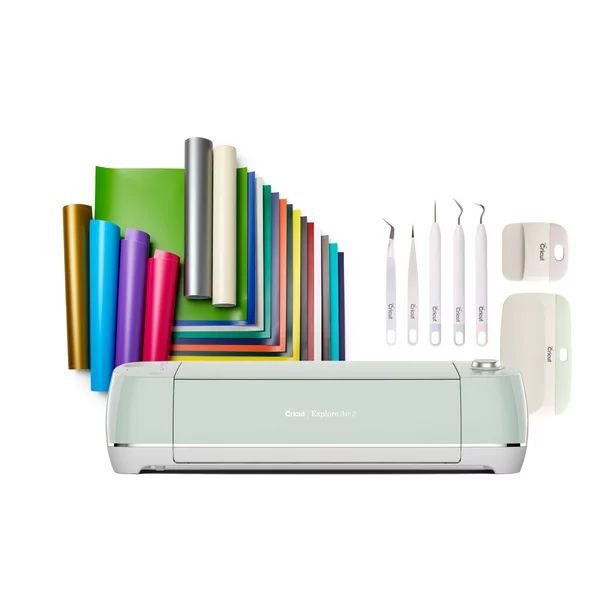 Cricut Explore Air 2 Mint Machine Bundle, Includes 20-pc Vinyl Value Pack & Essential Tool Set - ... | Walmart (US)