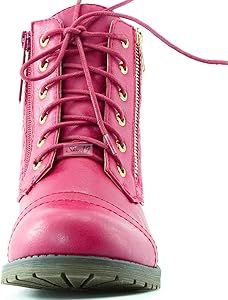DailyShoes Women's Military Up Buckle Combat Boots Ankle High Exclusive Credit Card Pocket | Amazon (CA)