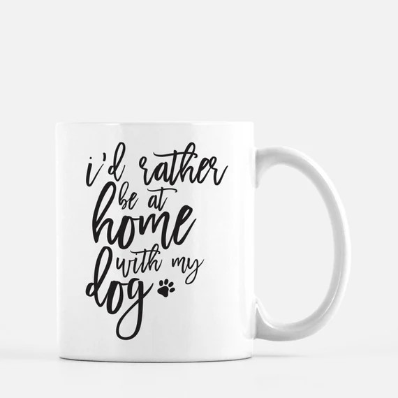 Dog Lover Mug | Confessions of a Dog Lover Mug | I'd Rather Be at Home with My Dog | Funny Dog Mug | | Etsy (US)