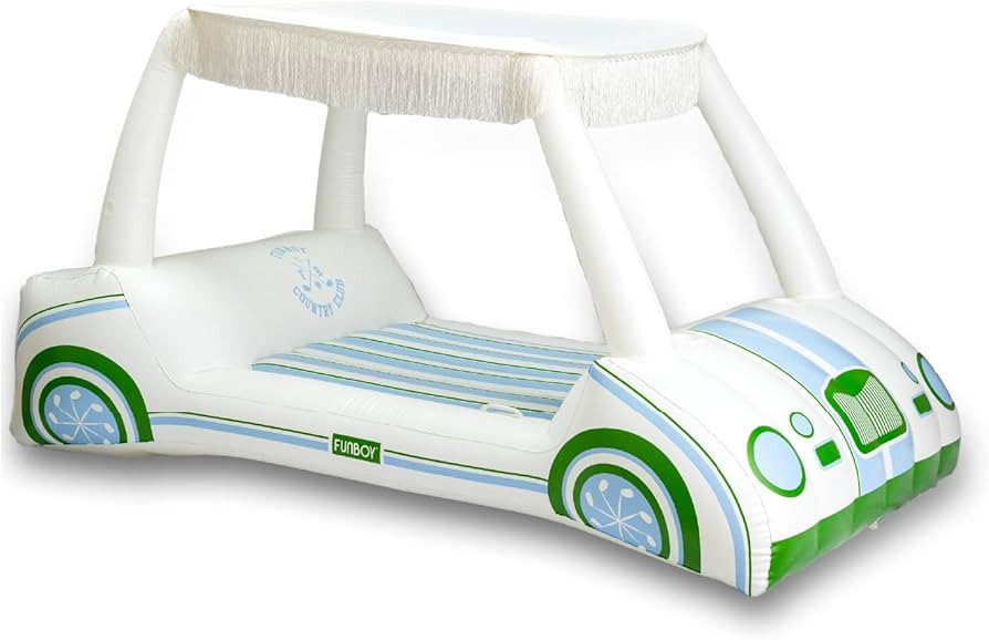 FUNBOY Giant Inflatable Country Club Golf Cart, Two Cup Holders, Removable Fringe Shade, Float fo... | Amazon (US)