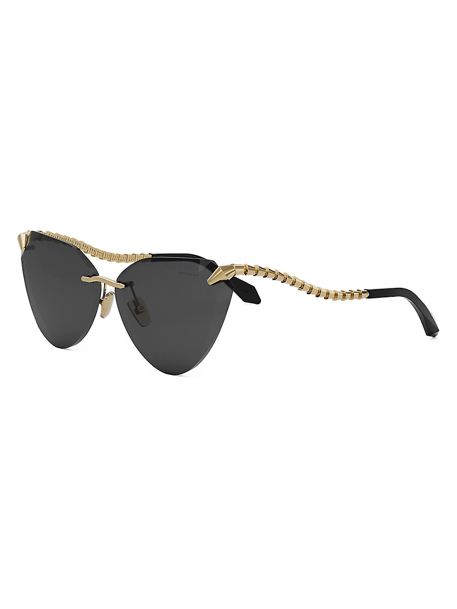 Women's Serpenti 65MM Cat-Eye Sunglasses - Gold Dark Grey | Saks Fifth Avenue