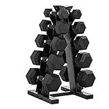CAP Barbell 150-Pound Coated Hex Dumbbell Weight Set with Comfort Grip, A-Frame Rack | Amazon (US)