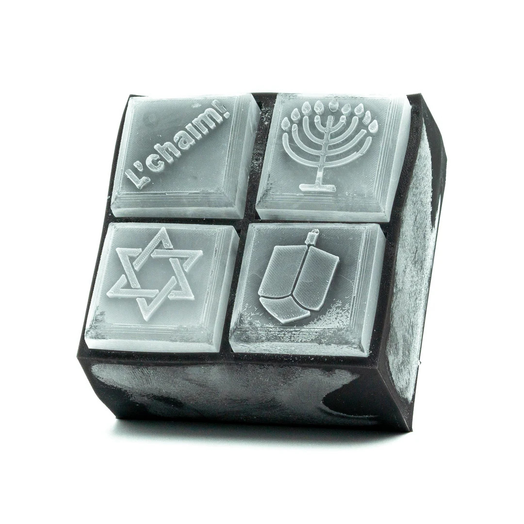 Hanukkah Ice Cube Tray | Whiskey Rocks Embossed With Chanukah Designs | Holiday Gift, Hanukkah Pr... | Etsy (US)