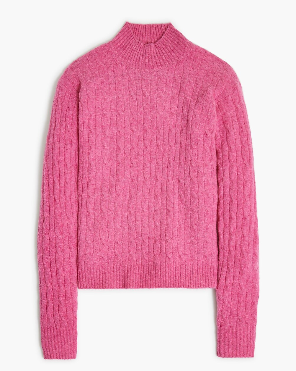 Cable-knit mockneck sweater in extra-soft yarn | J.Crew Factory