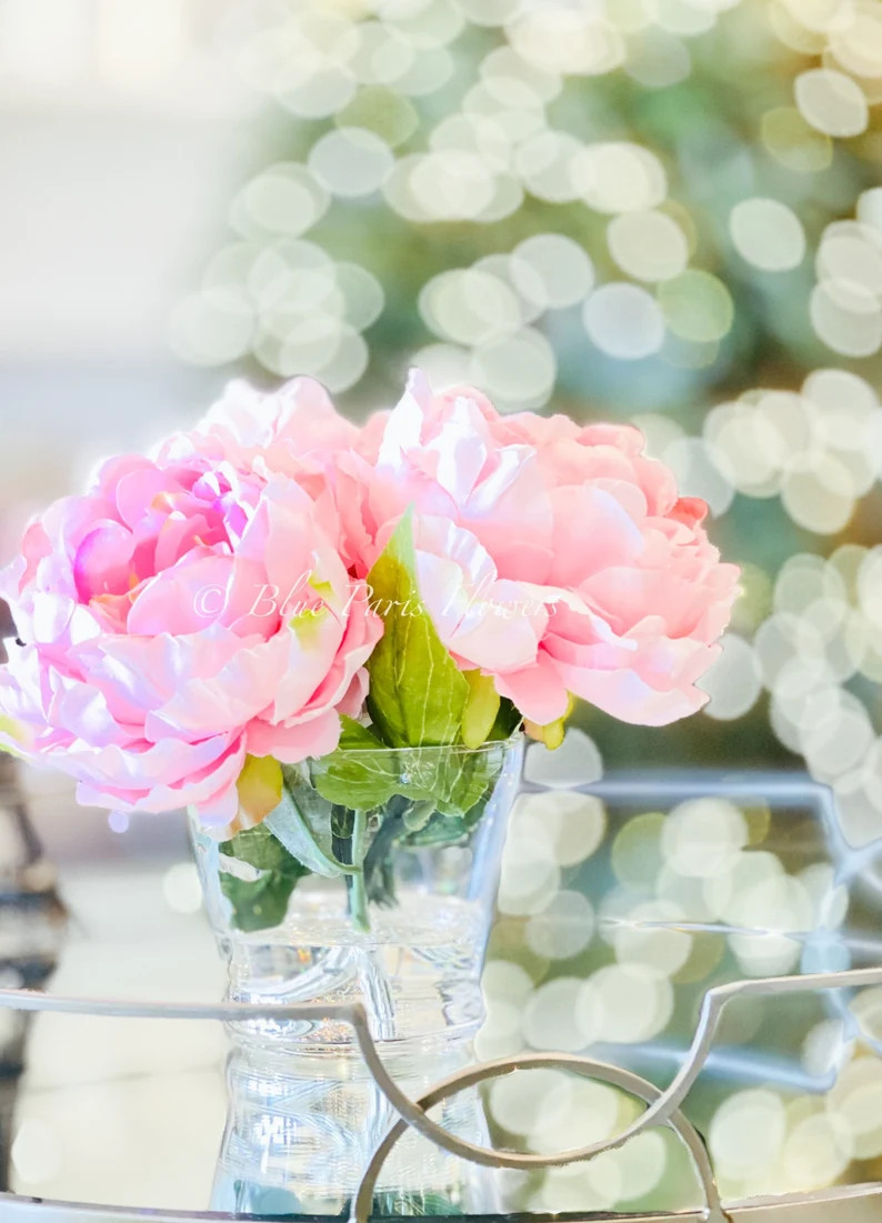 Faux Pink Peonies Flower Arrangement Artificial Faux Modern | Etsy | Etsy (US)