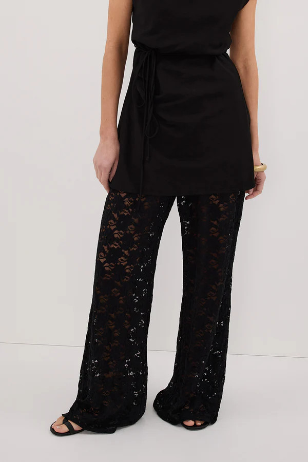 LOULA BLACK LACE PANT | DISSH