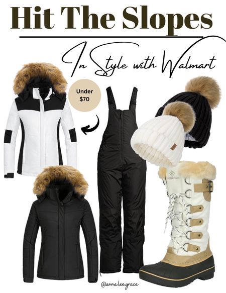 Ski outfit/ ski fashion, winter coat, snow pants, snow boots 

#LTKunder100 #LTKHoliday #LTKSeasonal