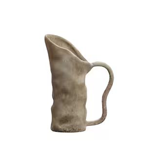 Storied Home 12 fl. oz. Organic Shaped Green Stoneware Pitcher AH3102 - The Home Depot | The Home Depot