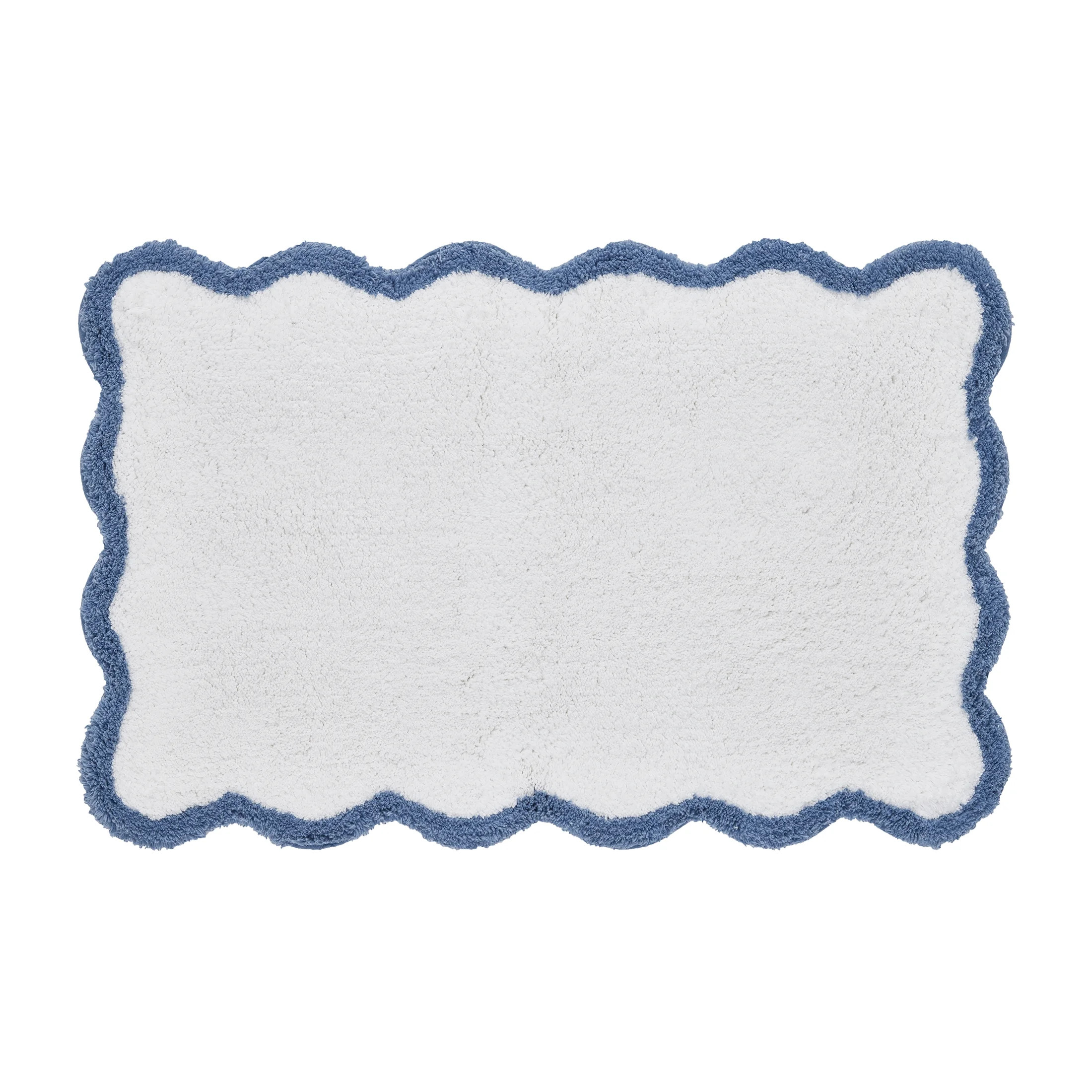 My Texas House Whitney Blue Scallop Cotton Bath Rug, 20" x 32" | Walmart (US)