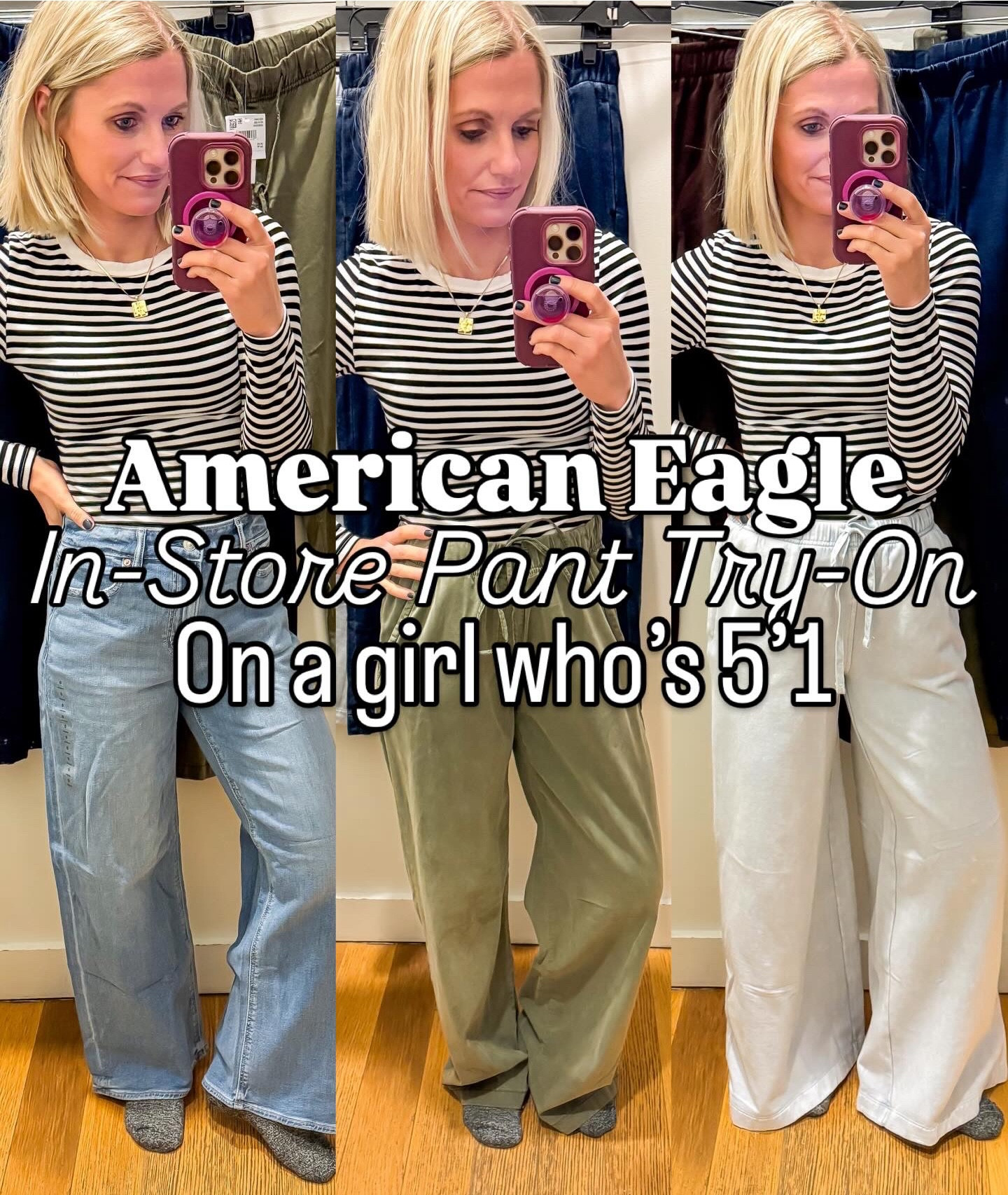 American Eagle 🦅 pant try-on! 

#LTKPetite #LTKOver40 #LTKSeasonal