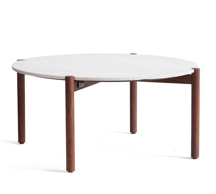Bloomquist Round Marble Coffee Table, 37.5"L | Pottery Barn (US)