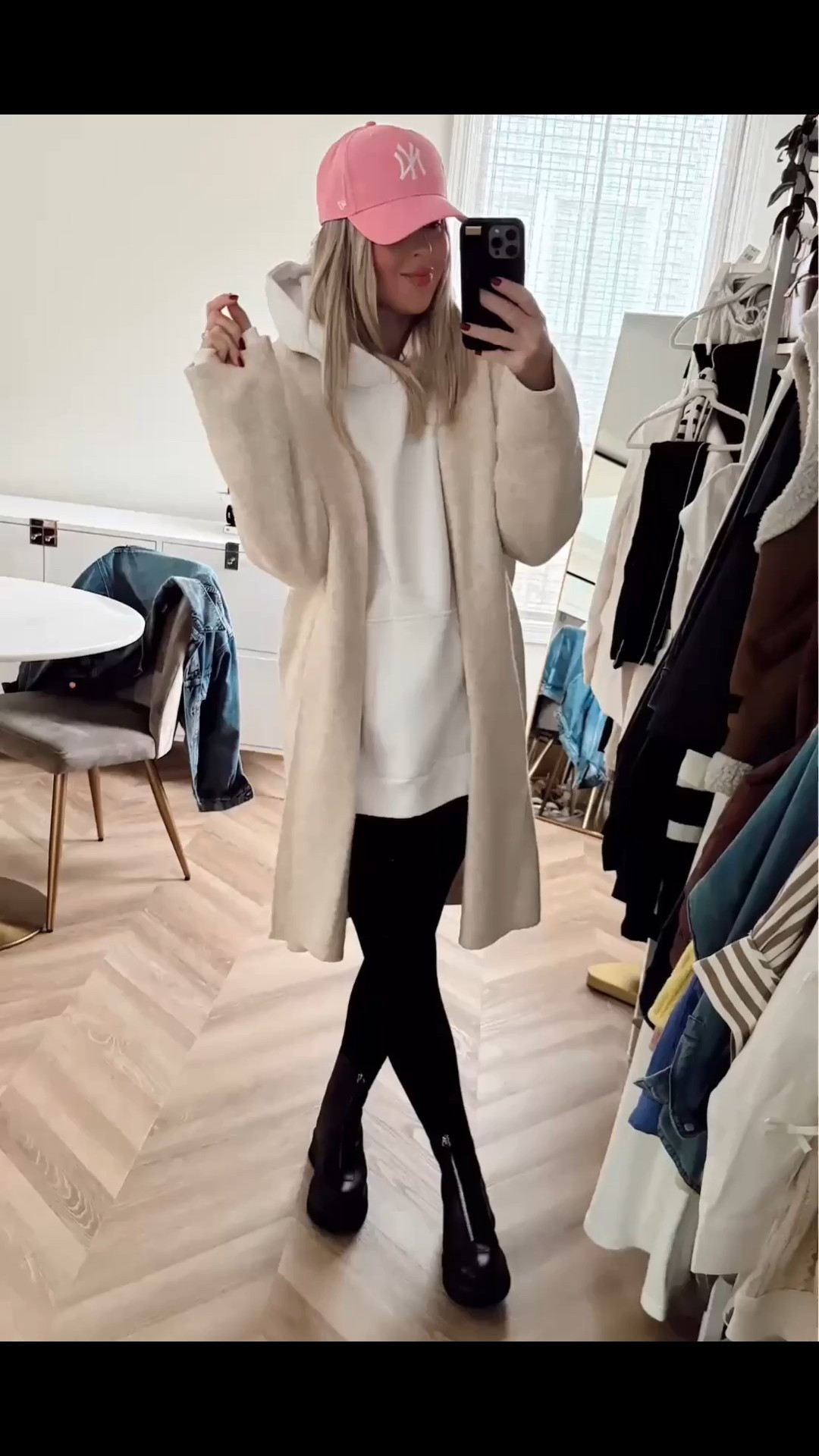 Chic but cozy winter look! Sweatshirt I’m wearing an XL. 

Winter outfit. Boots. Jacket. Hoodie. Amazon find. Hat. 

#LTKSeasonal #LTKFindsUnder50