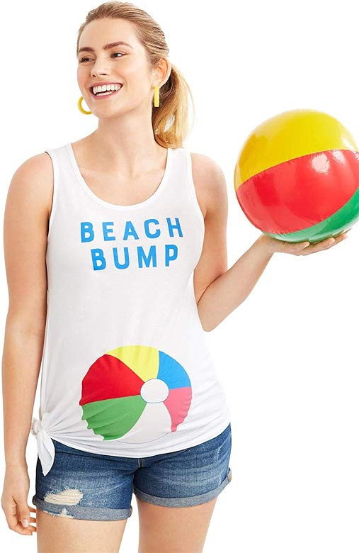 Women's Maternity Sleeveless Side Tie Graphic Tank Top | Amazon (US)