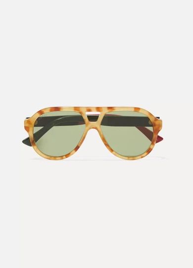 Gucci - Oversized Aviator-style Acetate Sunglasses - Light brown | NET-A-PORTER (UK & EU)