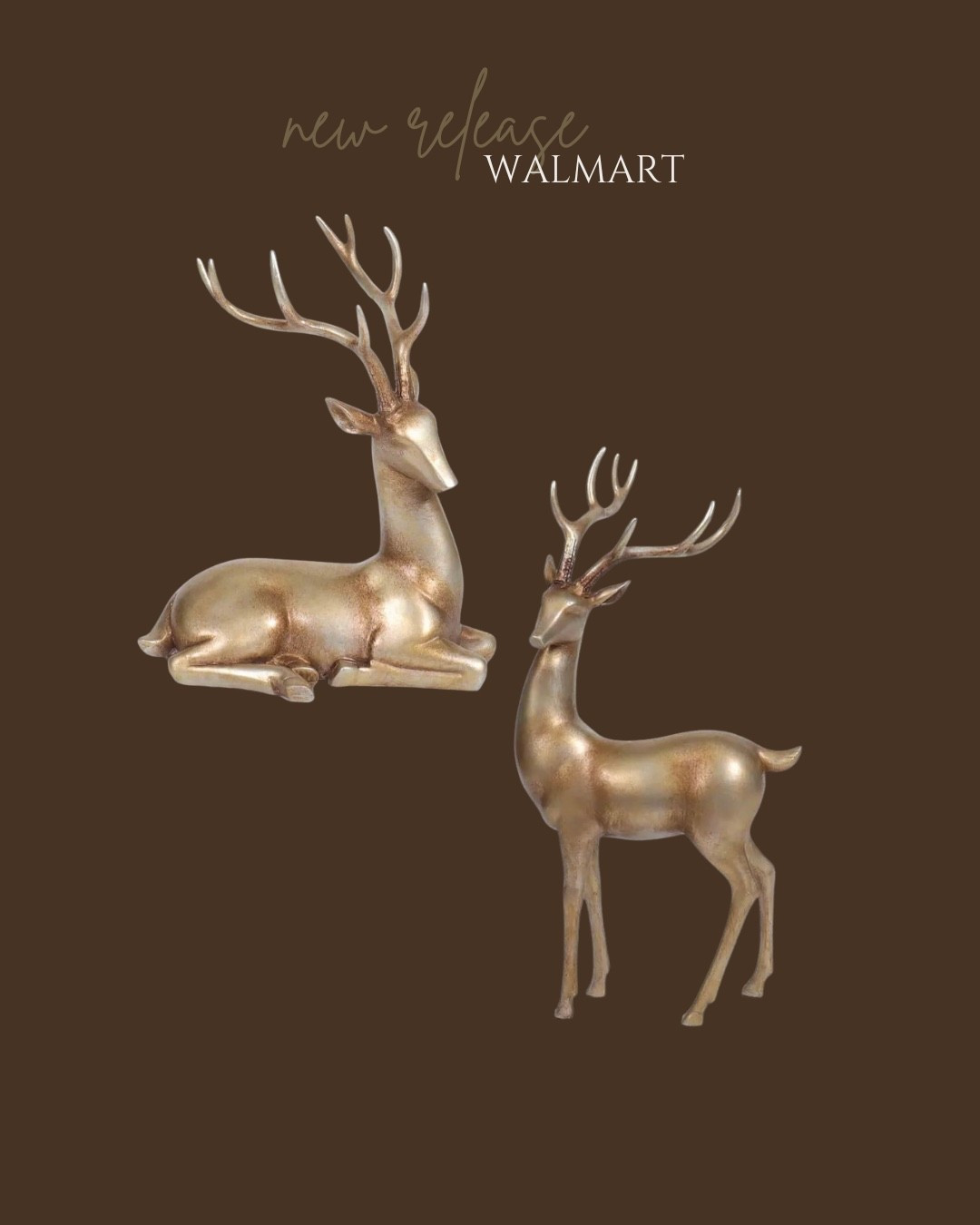 ✨New release✨ These gold deer tabletop decorations just dropped at Walmart and they’re the statement piece you’ll want before they sell out 🦌🤎 Perfect for holiday shelves, mantels, or coffee tables

#LTKFindsUnder50 #LTKHome #LTKSeasonal