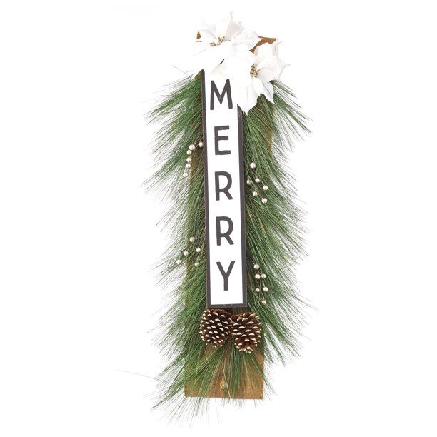Holiday Time White Merry Hanging Christmas Decoration, 36 Inch - Walmart.com | Walmart (US)