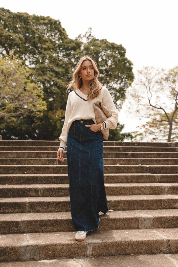 Caprice Denim Maxi Skirt - Indigo | Petal & Pup (AU)