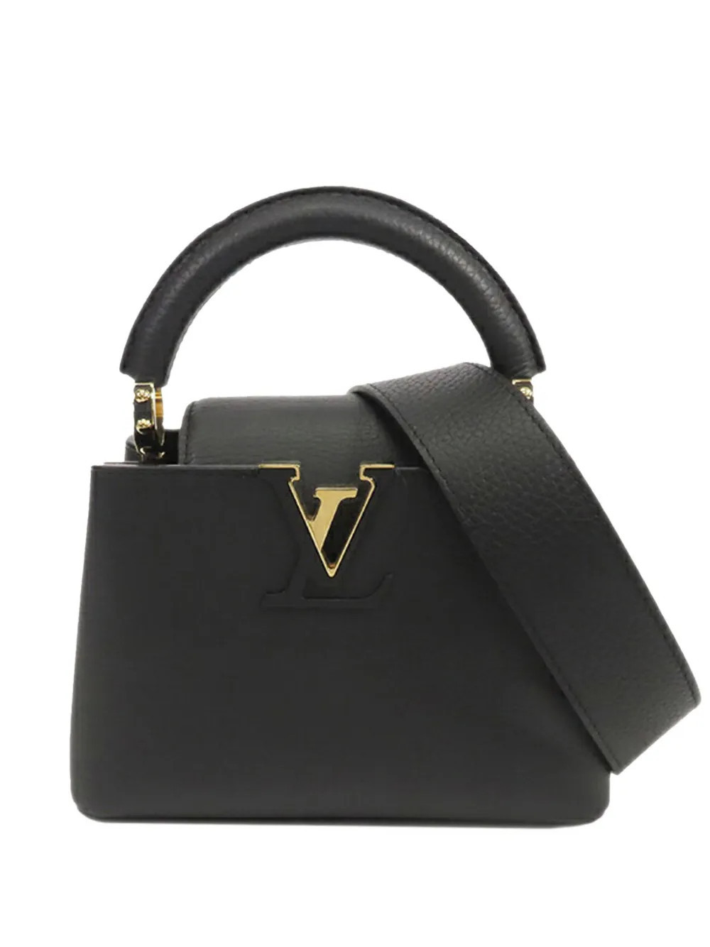 Louis Vuitton Pre-Owned 2021-2025 Taurillon Mini Capucines satchel - Black | Farfetch Global