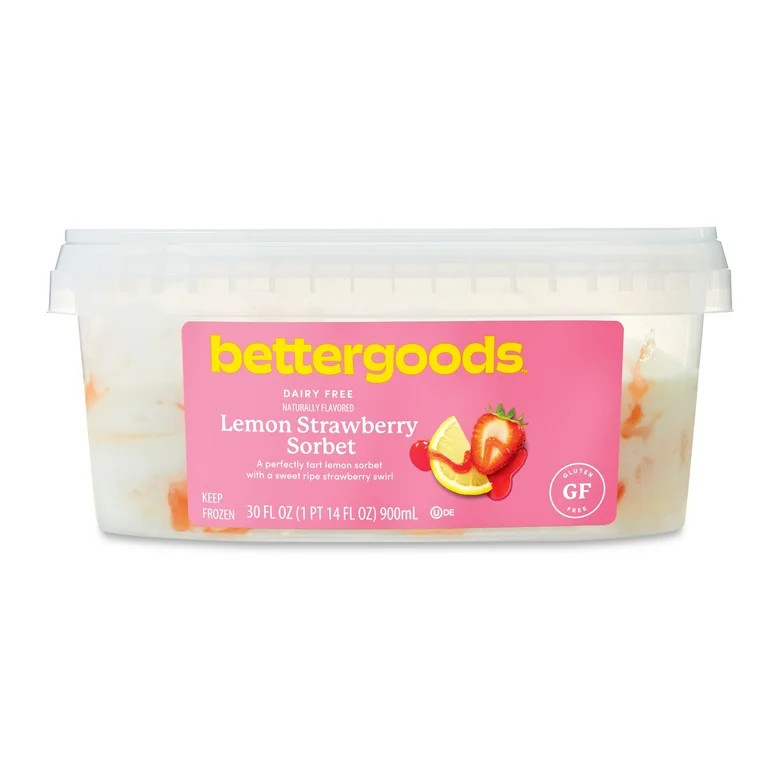 bettergoods Dairy-Free Lemon Strawberry Sorbet, 30 fl oz (Frozen) | Walmart (US)
