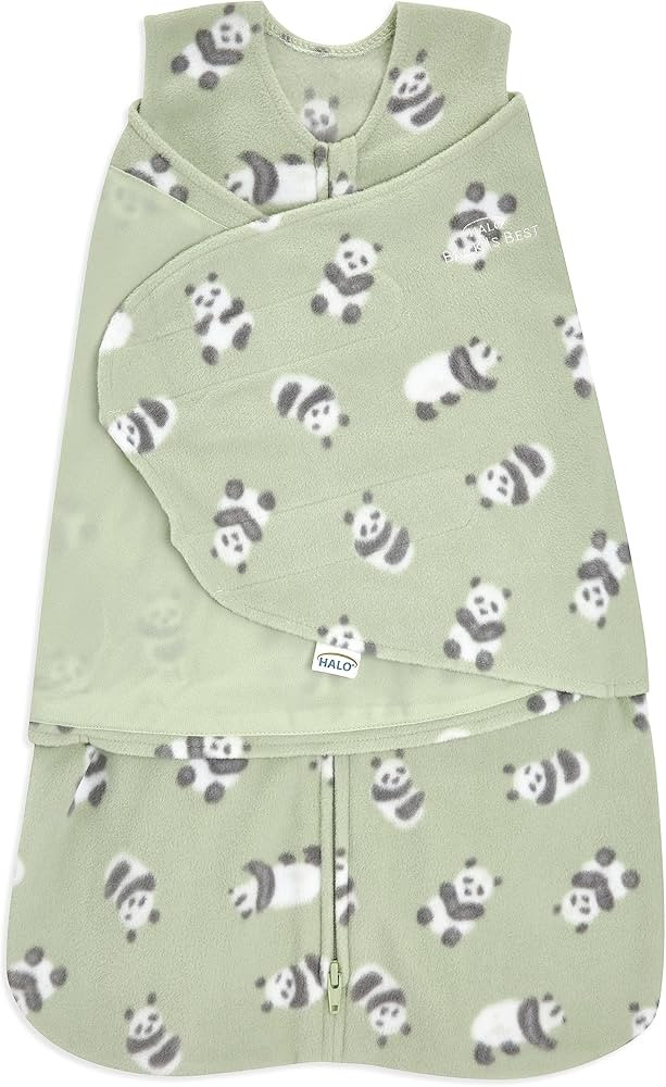 HALO Micro-Fleece Sleepsack Swaddle, 3-Way Adjustable Wearable Blanket, TOG 3.0, Cozy Pandas, New... | Amazon (US)