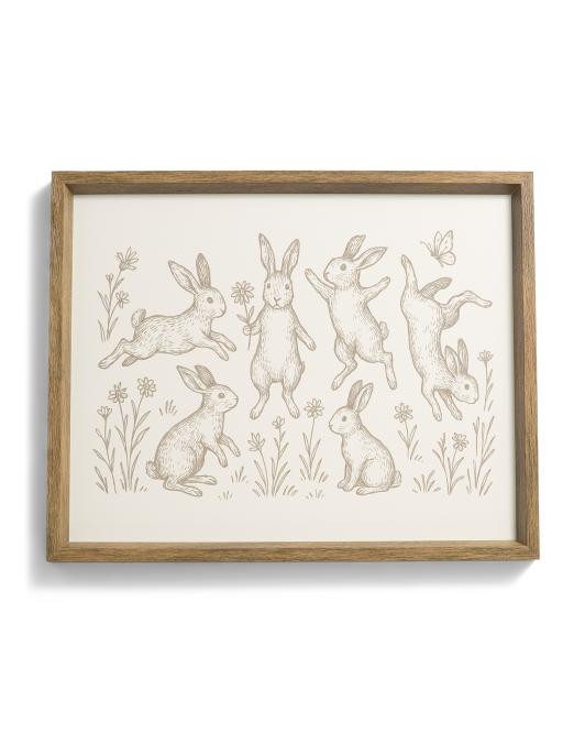 16x20 Hoppy Bunnies Dimensional Rustic Brown Wall Art | TJ Maxx