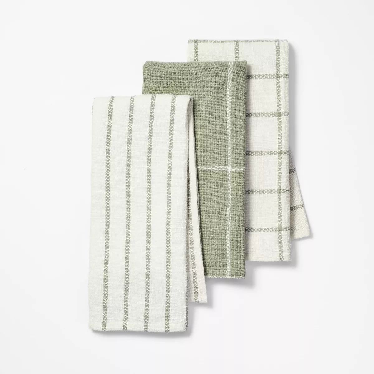3pk Kitchen Towels Sage Green - Figmint™ | Target