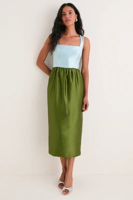 Colorblock Dupioni Brigitte Dress | Tuckernuck (US)