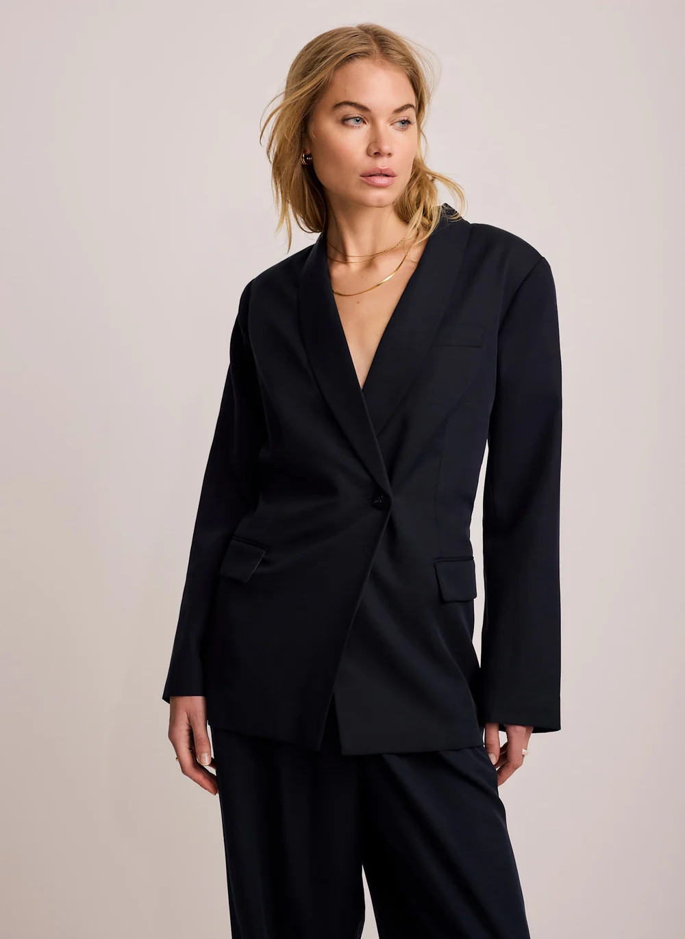 Navy Single Breasted Blazer | Mint Velvet