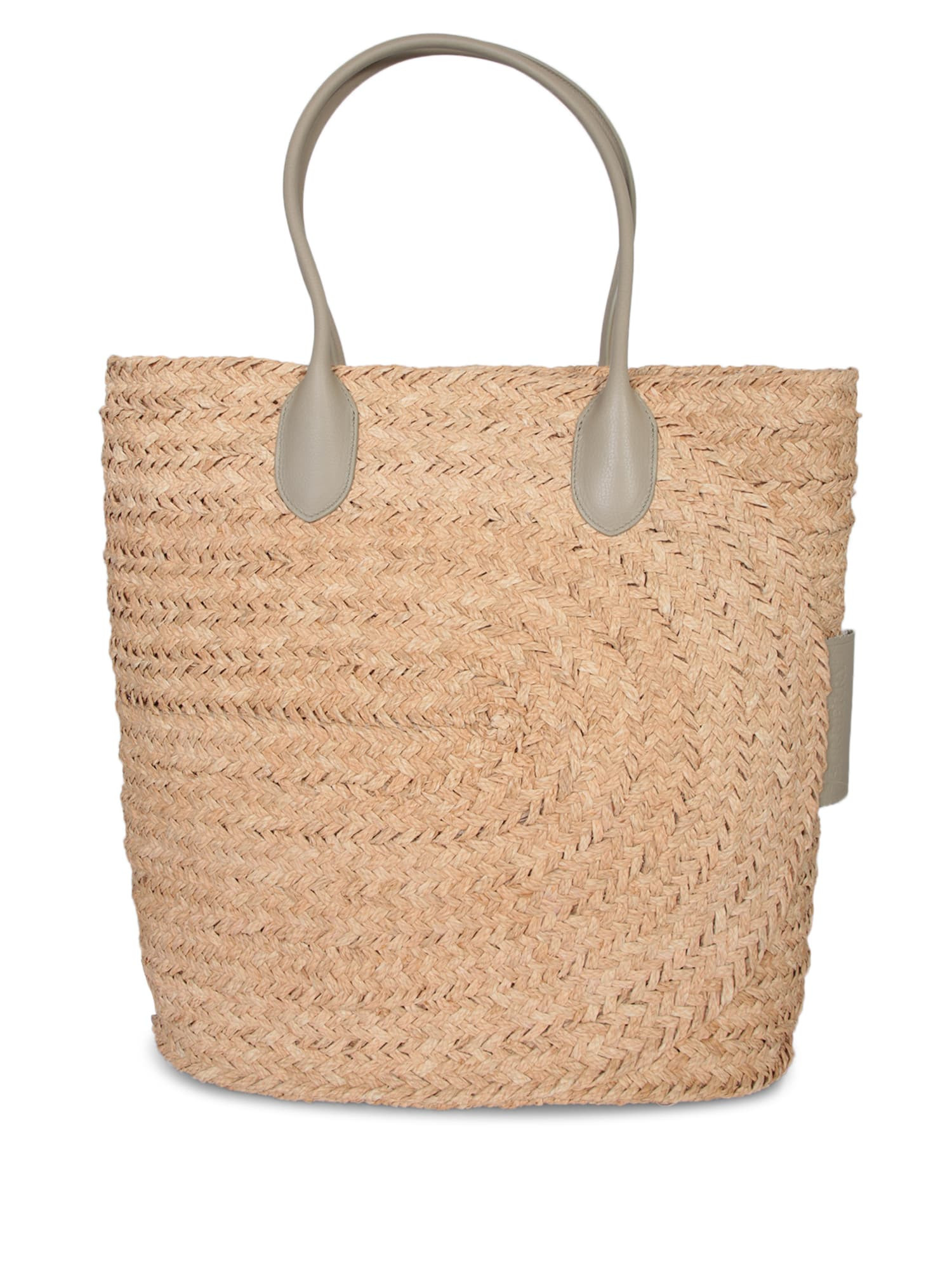 Burberry Raffia And Leather Nude Tote Bag | Italist.com US
