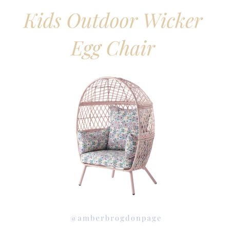 Kids Outdoor Wicker Egg Chair with Floral Cushions. Walmart Find! 

#LTKSeasonal #LTKkids #LTKhome