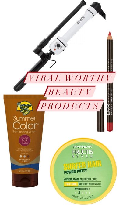 Four viral worthy beauty products I love all from @walmart. My favorite gradual tanner (I use the dark shade), surfer putty, 1” hot tools marcel (mine is gold but the one linked is the exact same one just black, and my NYX liner in shade “Hot Red”

#walmartpartner #Walmartfinds @shop.ltk #liketkit 